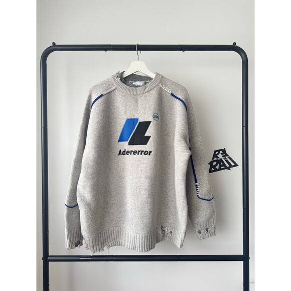 Zara x Ader Error Oversized Heavy Logo Wool Sweater - Picture 1 of 5